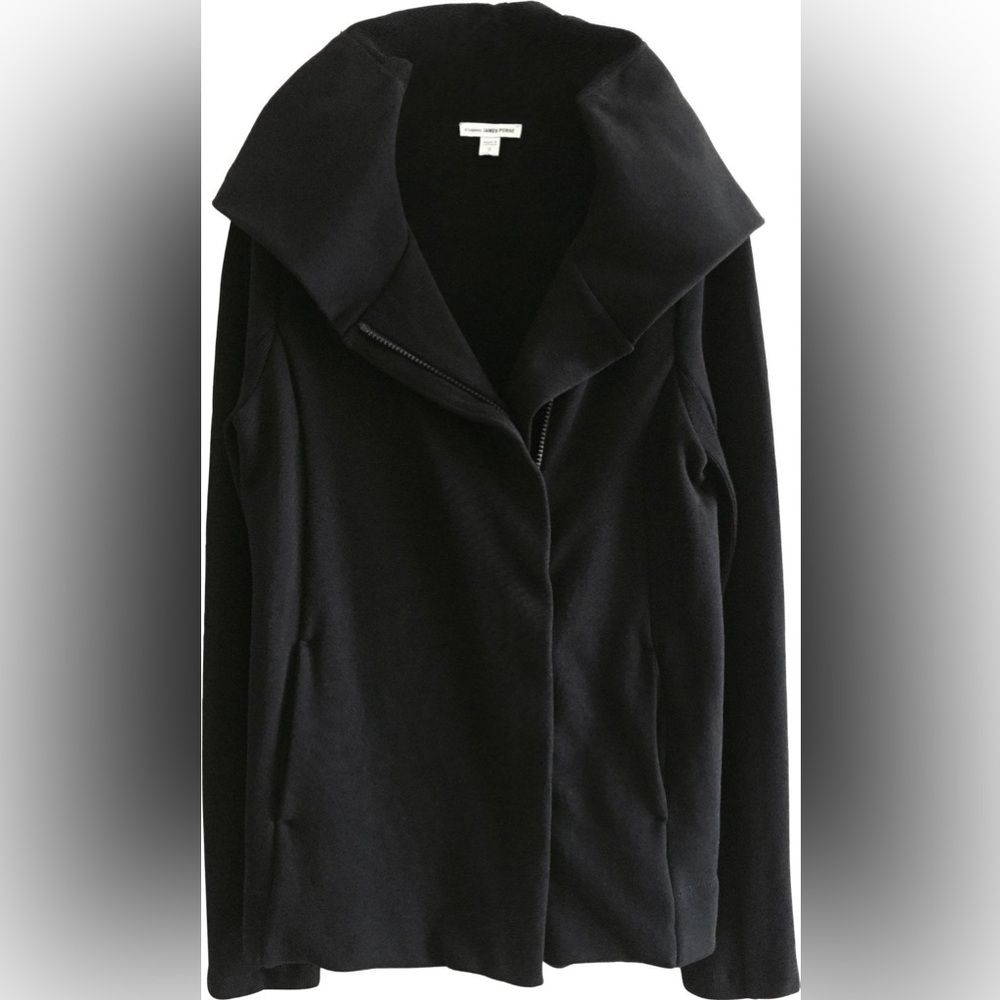 James Perse Zip Up Hoodie, Black, Size 1